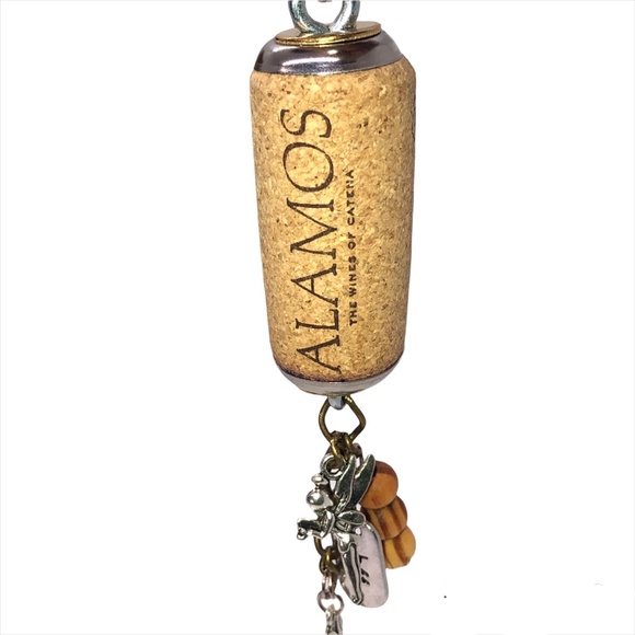 Hand Crafted Up-Cycled Wine Cork BFF Charm & Beaded KEYCHAIN/Purse Jewelry - Picture 3 of 12